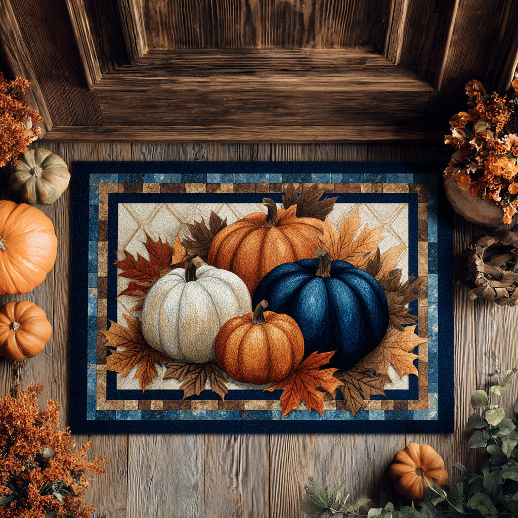 Pumpkin Nest doormat – pumpkins in frame