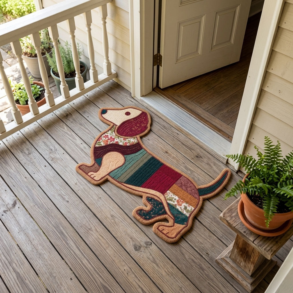 Puppy Sweater Dachshund shaped doormat – dachshund in jumper