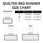 Size guide – Quilted Bed Runner - Hummingbird and Blue Blooms