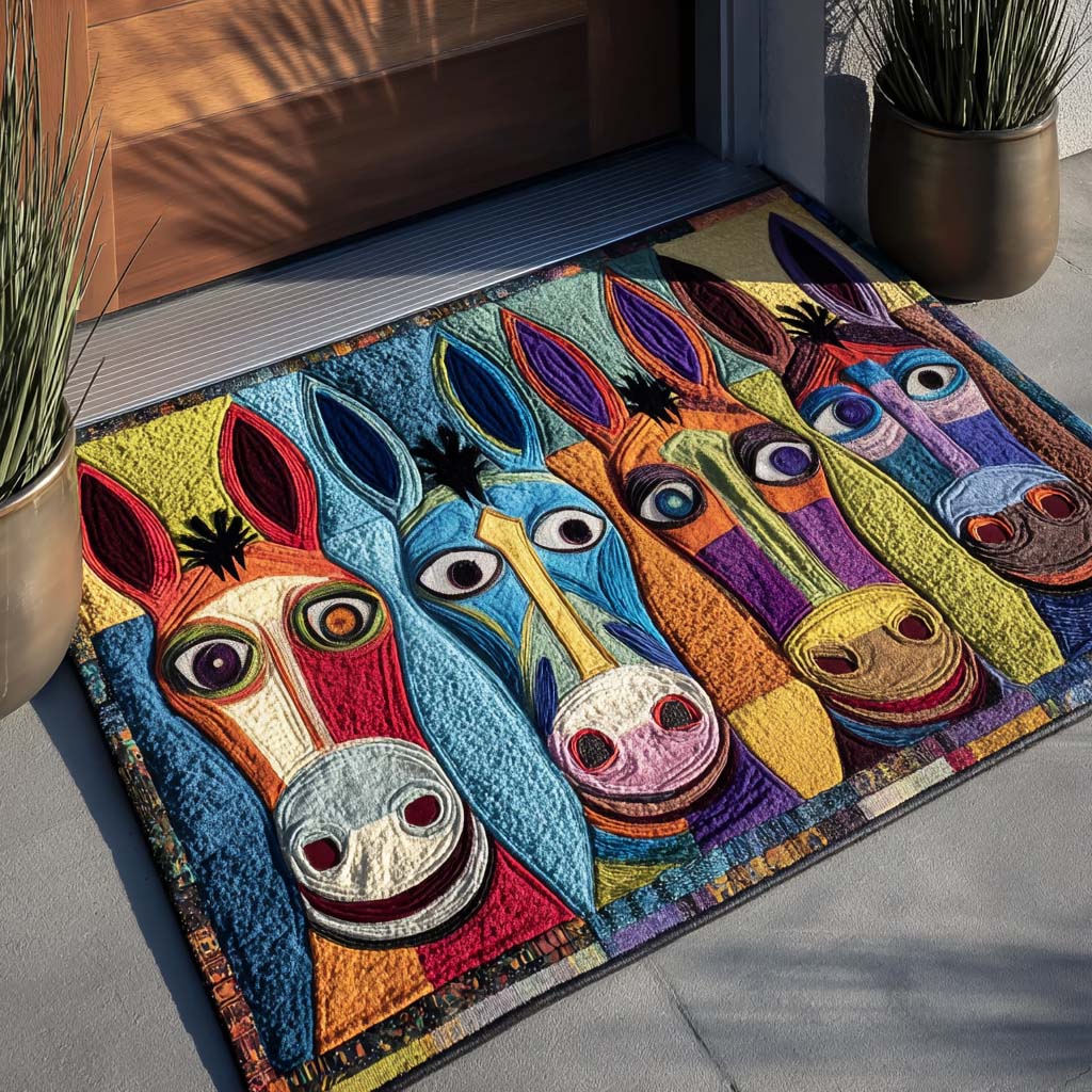 Whimsical Donkeys doormat – patterned donkeys