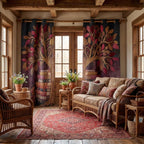 Blossom Tree Reading Nook quilted curtains – blossom tree on deep panels