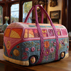 Retro Breeze Van quilted weekend bag – pastel peace van