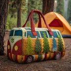 Retro Pine Van quilted weekend bag – pine camper van
