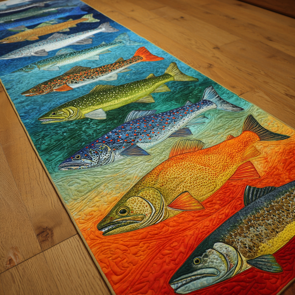 River Line Fish hallway runner – colourful fish