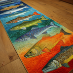 River Line Fish hallway runner – colourful fish