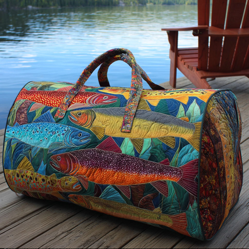 River Run quilted weekend bag – river trout