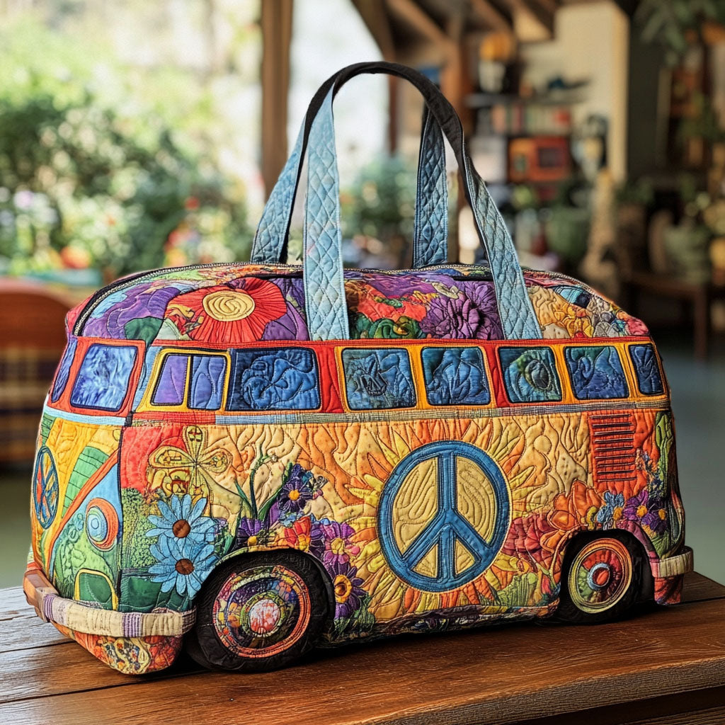 Road Rhythm Van quilted weekend bag – sunflower peace van