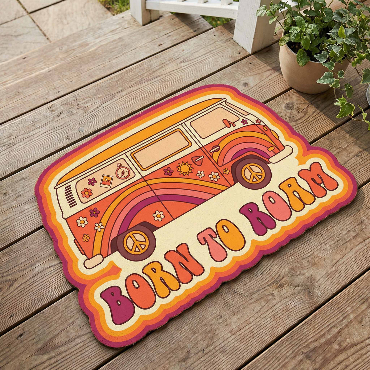 Born to Roam shaped doormat – born to Roam van