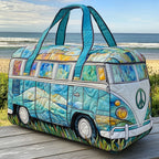 Seaside Rhythm Van quilted weekend bag – seaside camper van