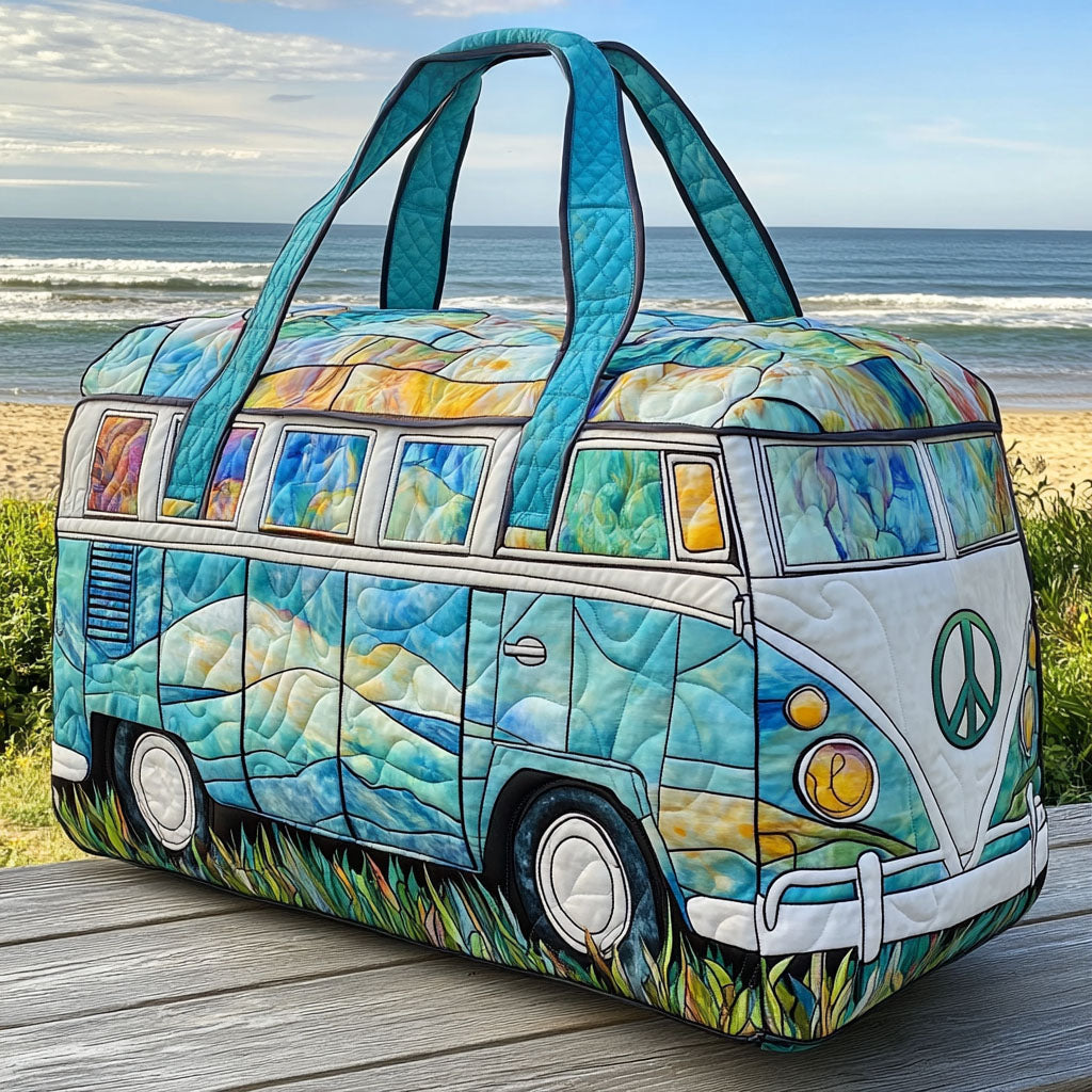 Seaside Rhythm Van quilted weekend bag – seaside camper van