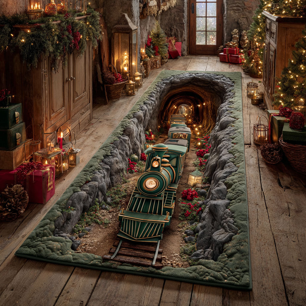 Rocky Ridge Railroad hallway runner – train in a gorge