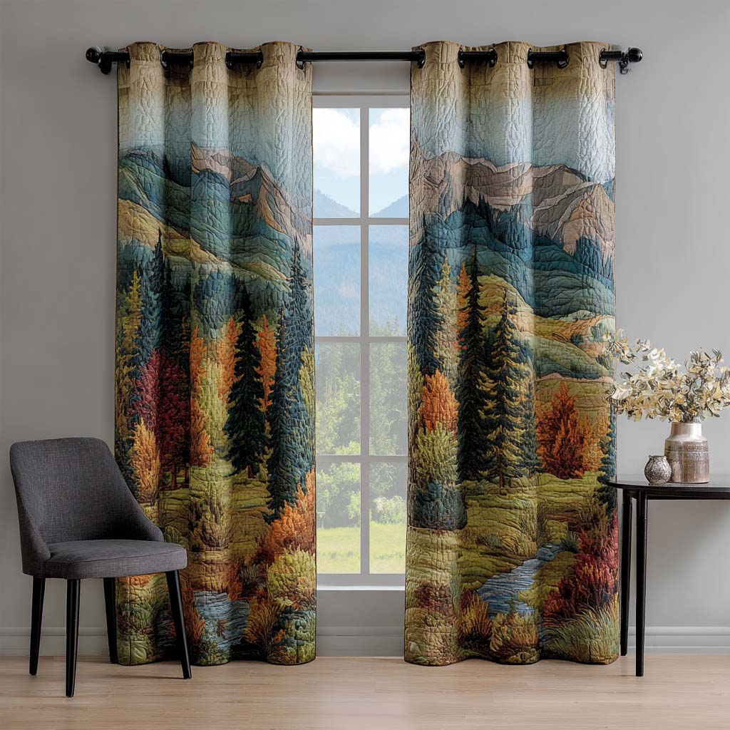 Rolling Hills Valley quilted curtains – rolling hills and pines