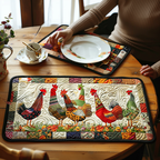Rooster Patchwork quilted placemats – patchwork roosters