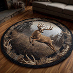 Leaping Deer round quilted mat – leaping deer