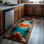 Rustic Charm kitchen mat set – patchwork star