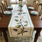 Close view of the wave-stitch quilting on the Rustic Magnolia table runner