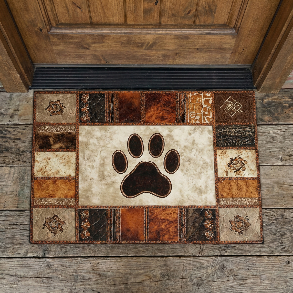 Rustic Paw Print doormat – paw print in frame