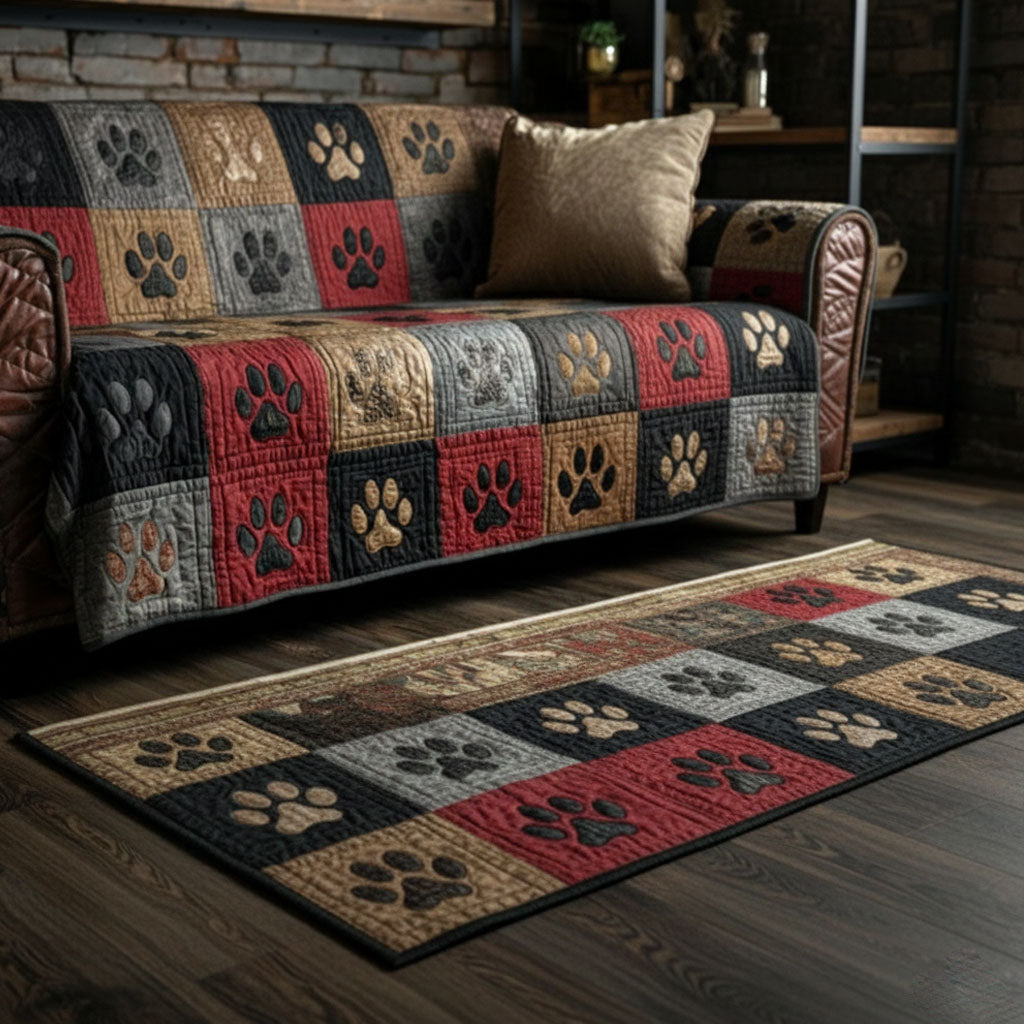 Rustic Paw Print hallway runner – paw print patchwork