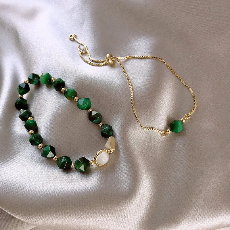 Bracelet Set - Green Gemstone