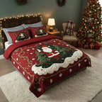 Two matching Santa's Workshop pillow shams from the quilted bedspread set