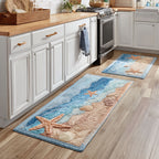 Relaxing Sea kitchen mat set – starfish on sand