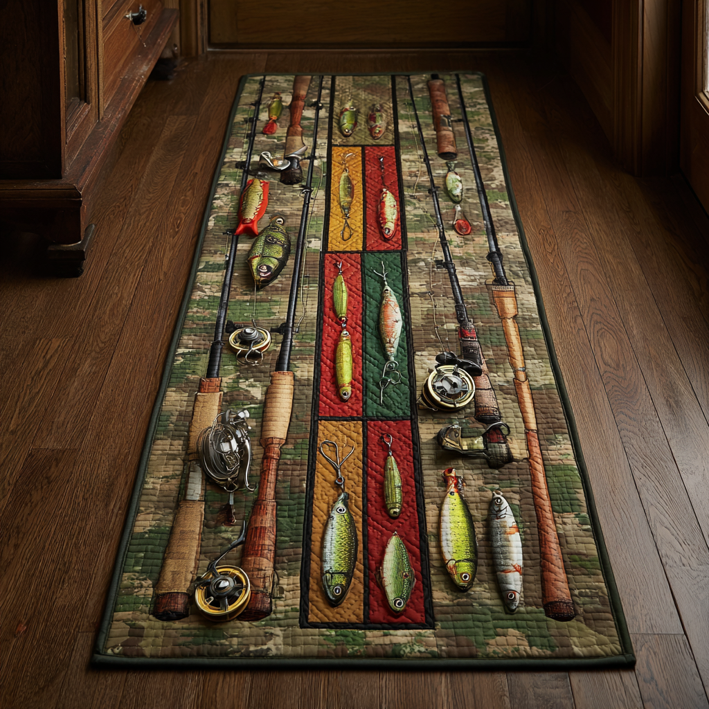 Tackle Box Runner hallway runner – lures and reels