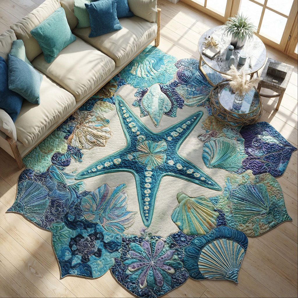 Seashell Symphony shaped rug – starfish and shells