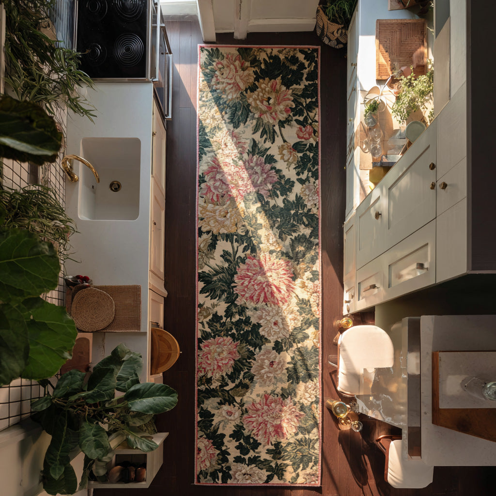 Secret Garden Passage hallway runner – vintage floral trail