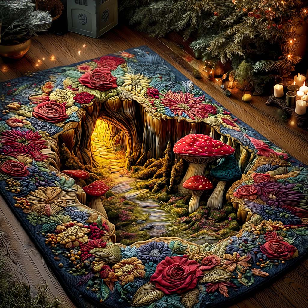 Secret Path rug – mushroom path