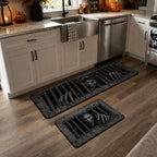 Sewer Howl kitchen mat set – skull under a grate