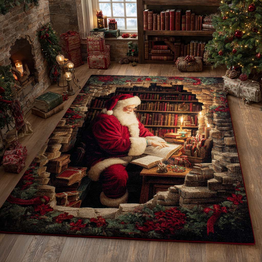 Silent Night Study rug – santa reading