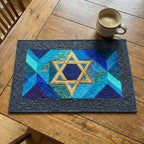 Star of David quilted placemats – gold Star of David