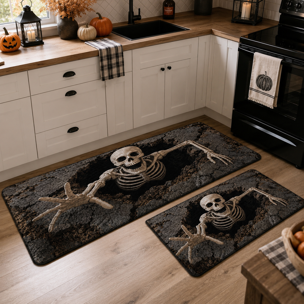 Skeleton Rift kitchen mat set – skeleton in a rift