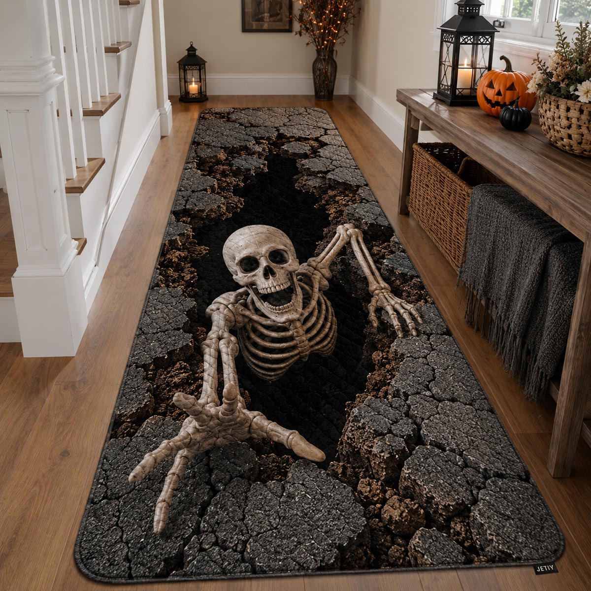 Skeleton Crawl hallway runner – crawling skeleton
