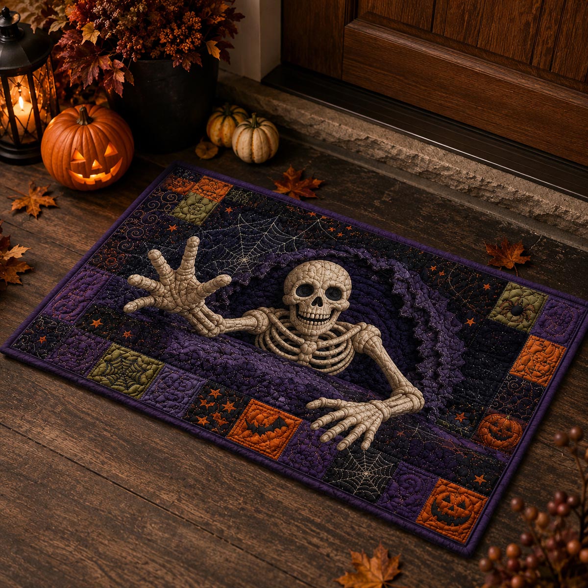 Skeleton Escape doormat – skeleton crawling out