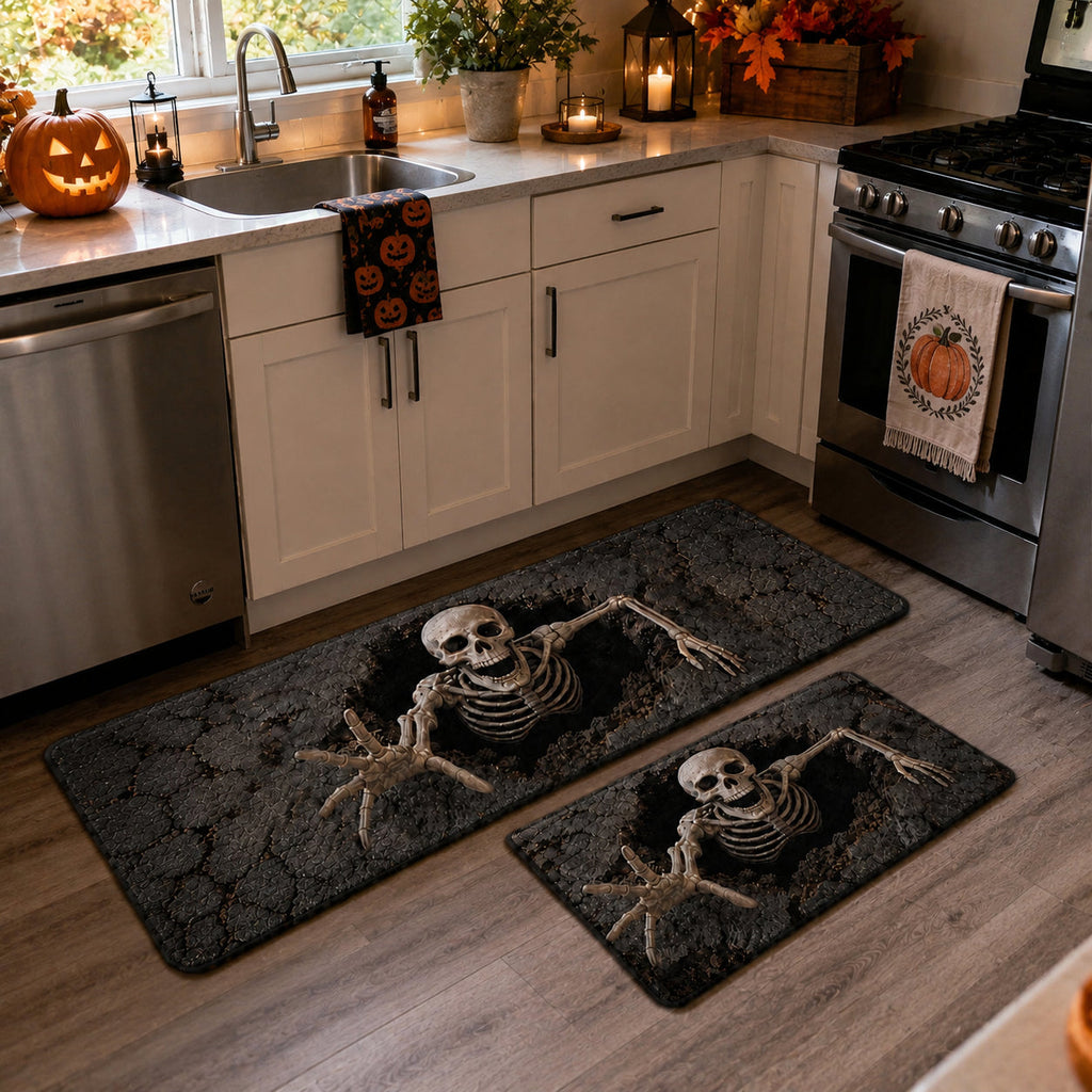 Skeleton Breakout kitchen mat set – skeleton breaking out
