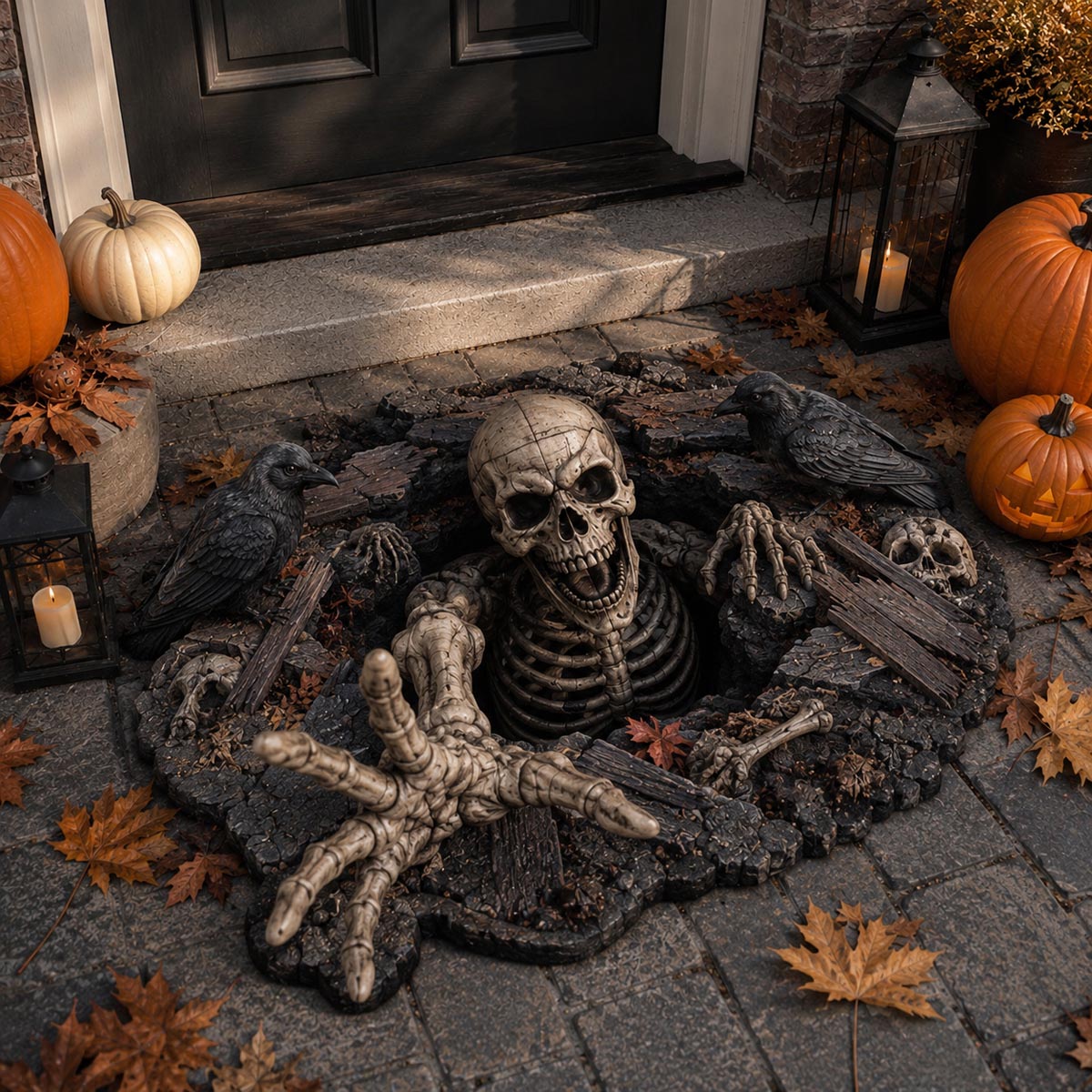 Skeleton Rising shaped doormat – skeleton rising