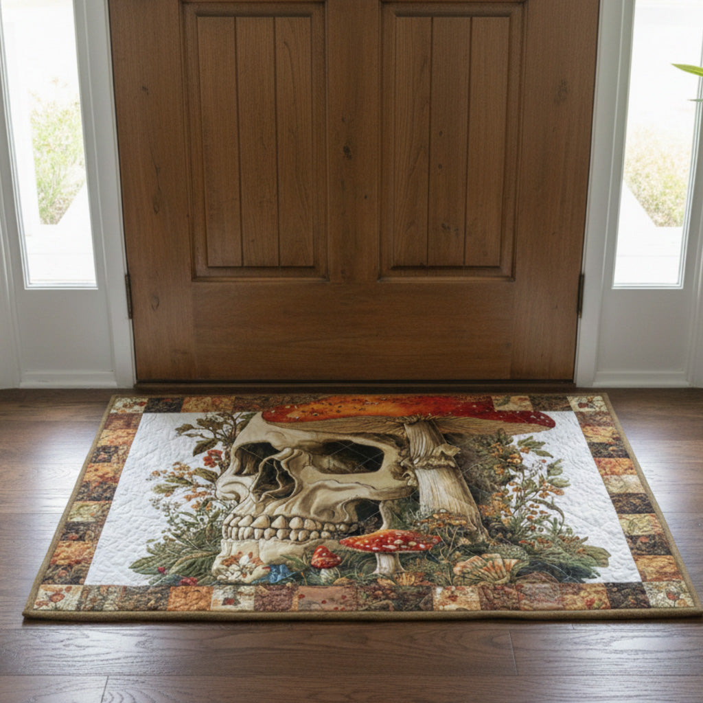 Skull Grove doormat – skull and roses