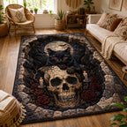 Skullbound Familiar rug – cat and rose skull