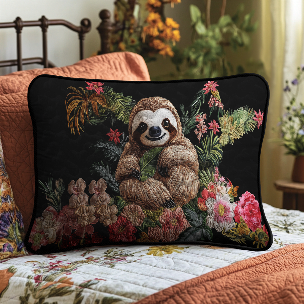 Quilted Pillowcase - Smiling Sloth – view 2