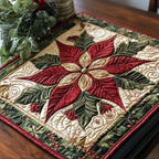 Snowy Petals quilted placemats – poinsettia star