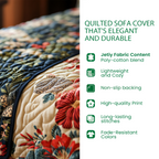 Quilted Sofa Cover - Soft Blue Paws