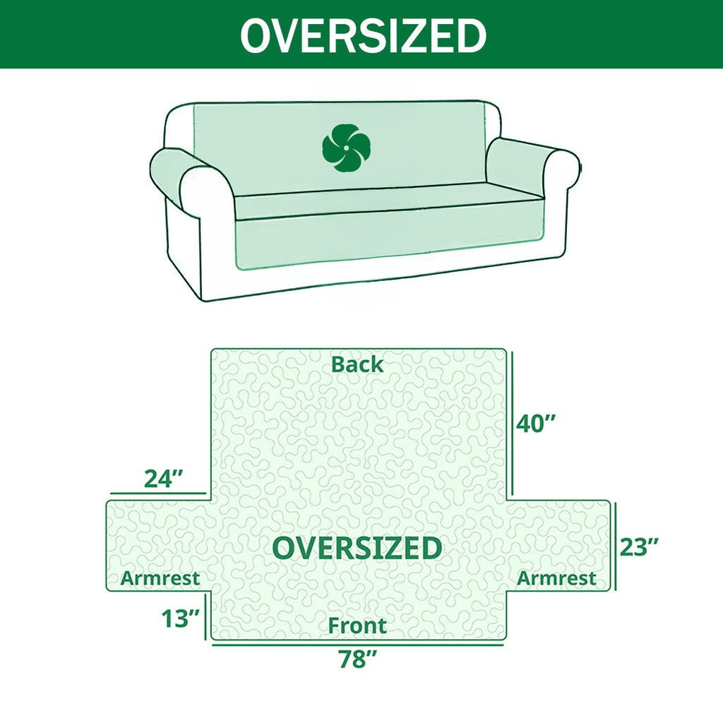 Quilted Sofa Cover - Soft Blue Paws