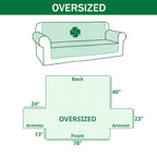 Quilted Sofa Cover - Soft Blue Paws