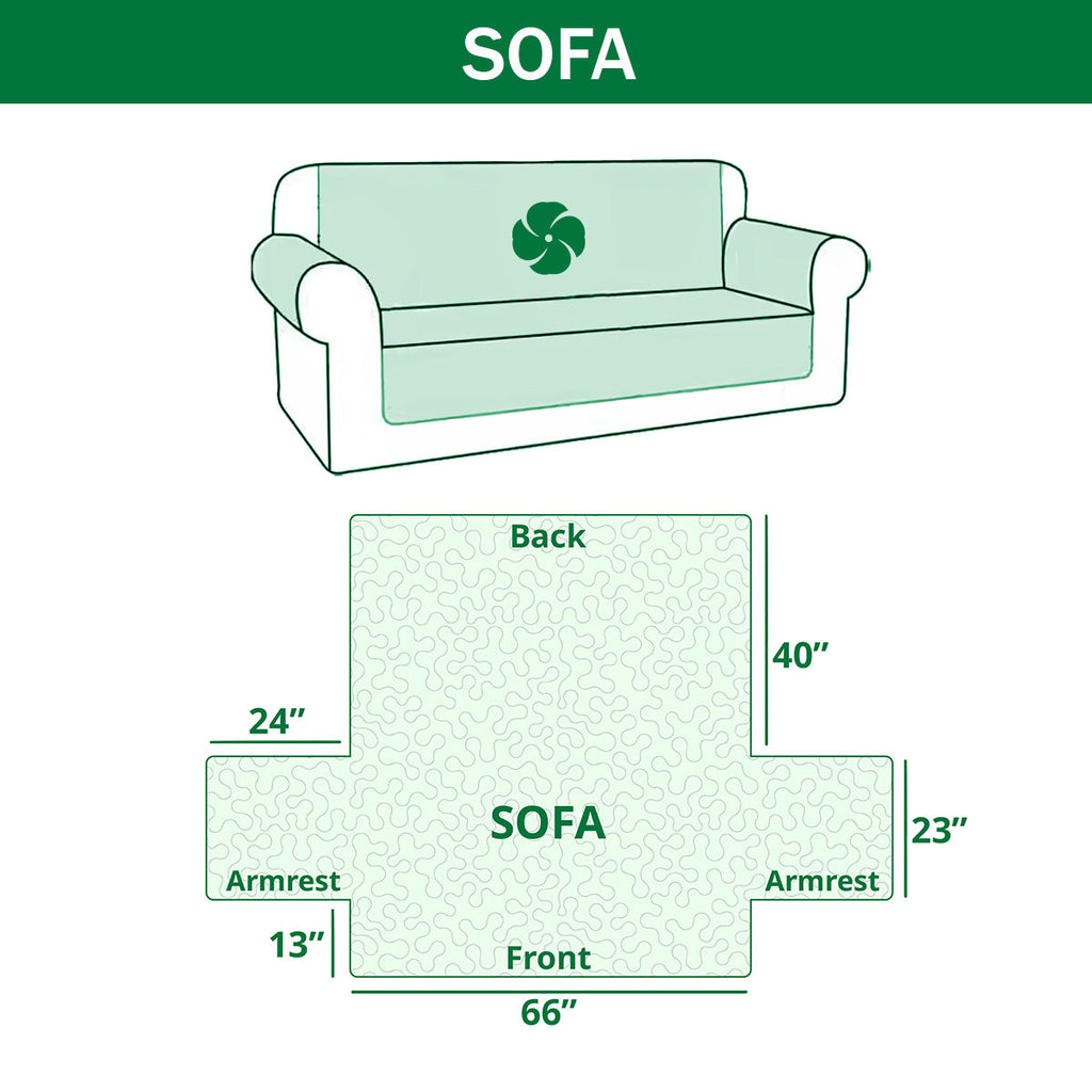 Quilted Sofa Cover - Soft Blue Paws
