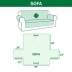 Quilted Sofa Cover - Soft Blue Paws