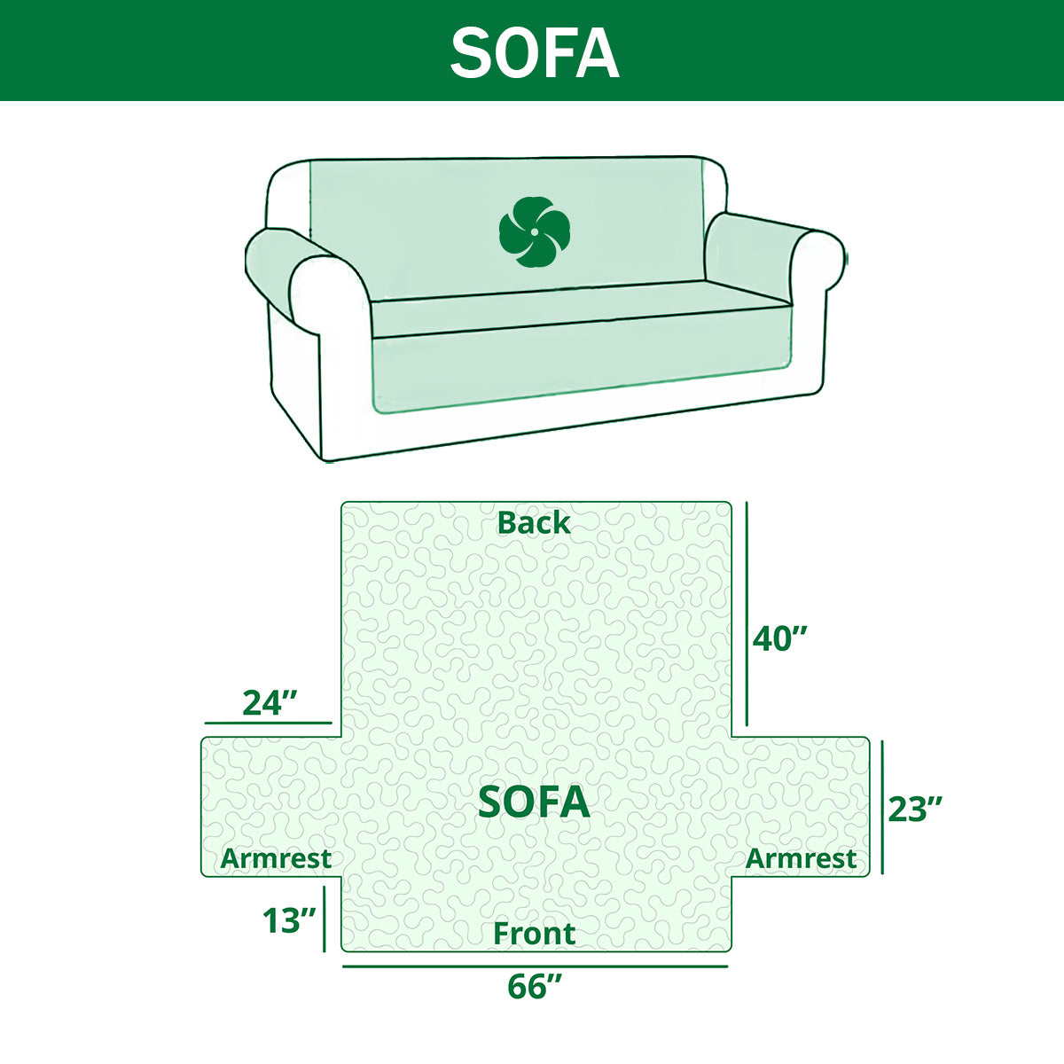 Quilted Sofa Cover - Soft Blue Paws