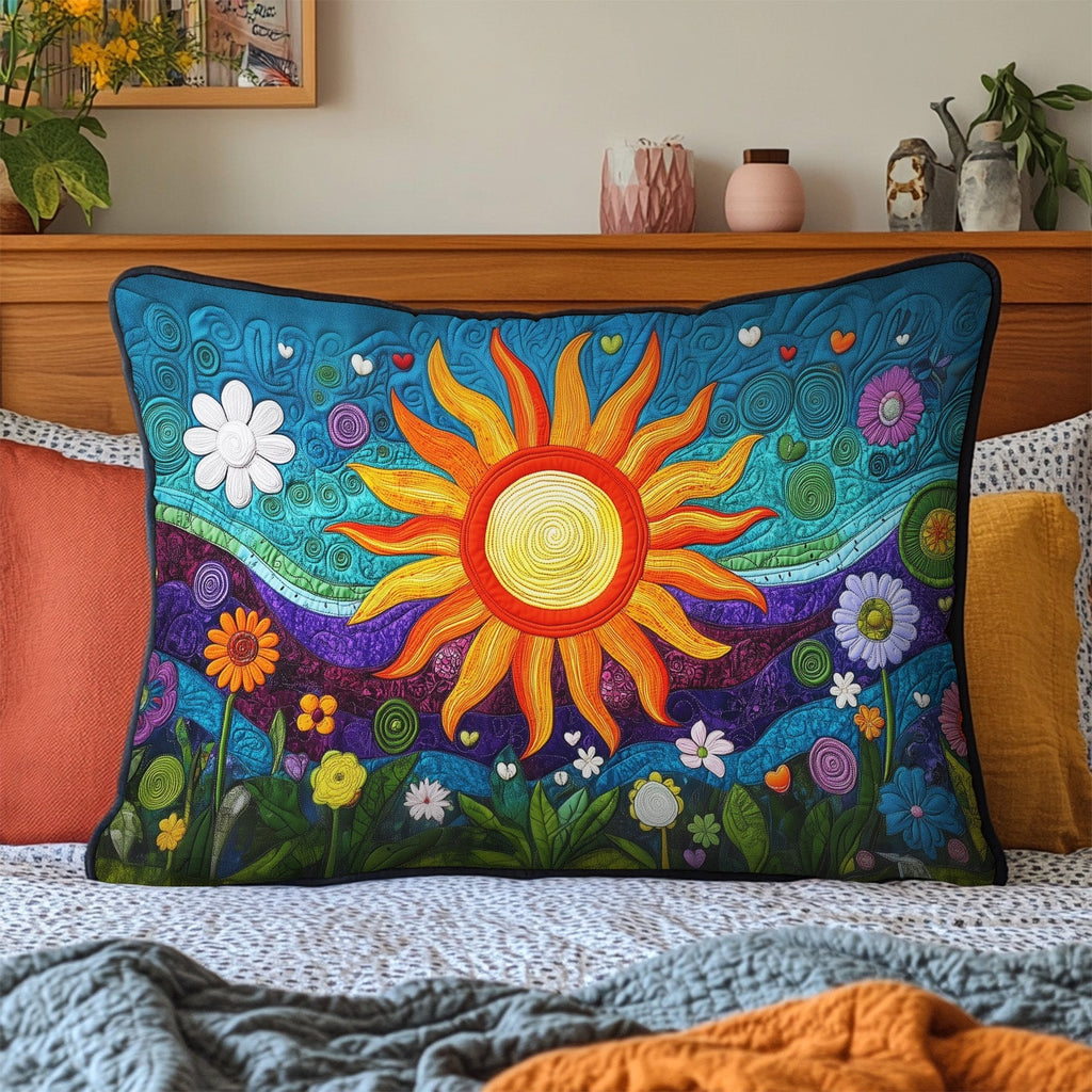 Quilted Pillowcase - Sun over the Meadow – view 2