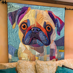 Quilted Throw - Patchwork Pug Love – view 2