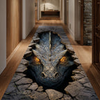 Stone Gaze Dragon hallway runner – dragon in cracked stone